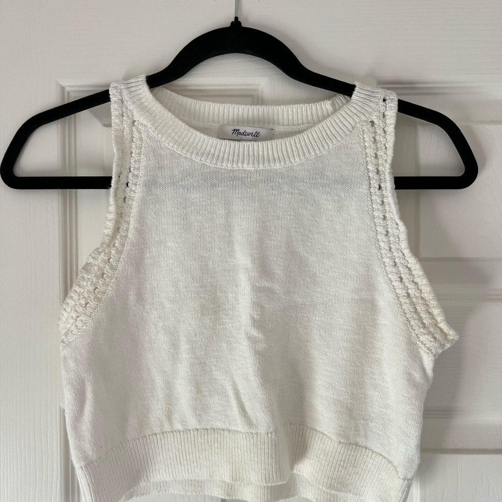 Madewell White Knit Tank Top